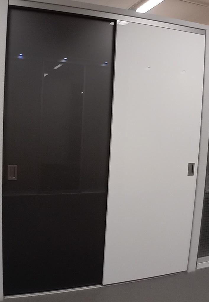 schuifkastdeuren hoogglans anctraciet en wit 178brx239h., Ophalen, Overige materialen, 150 tot 200 cm, Zo goed als nieuw