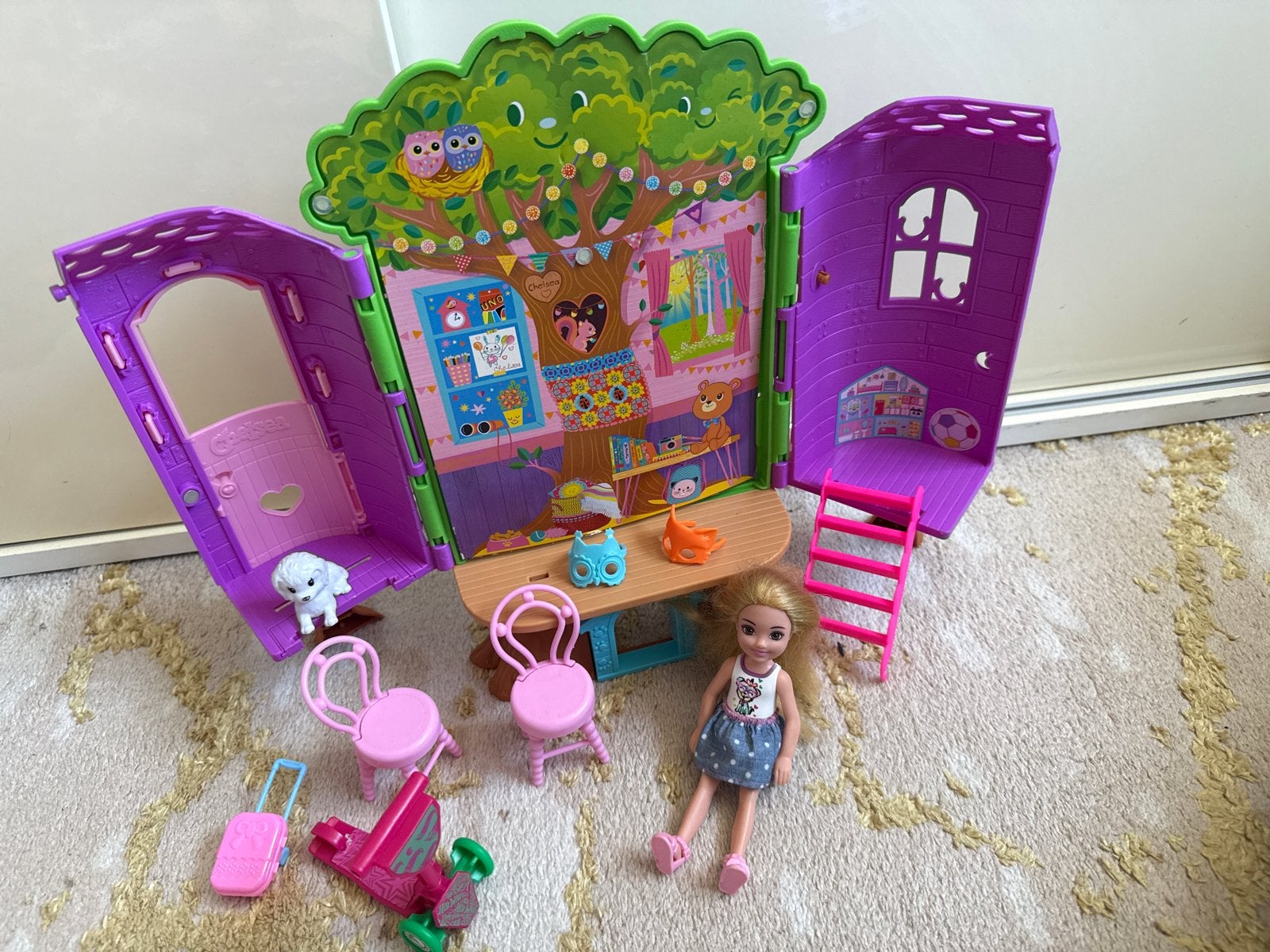 Barbie Chelsea Boomhut Speelset met Pop en Accessoires, Ophalen of Verzenden, Gebruikt, Meisje
