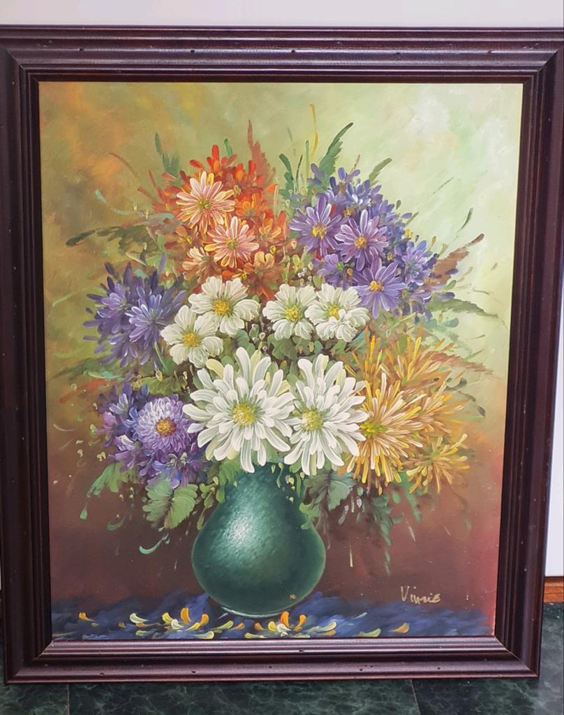 Kleurrijk Impressionistisch Bloemstilleven - Gesigneerd, Antiek en Kunst, Kunst | Schilderijen | Klassiek, Ophalen of Verzenden