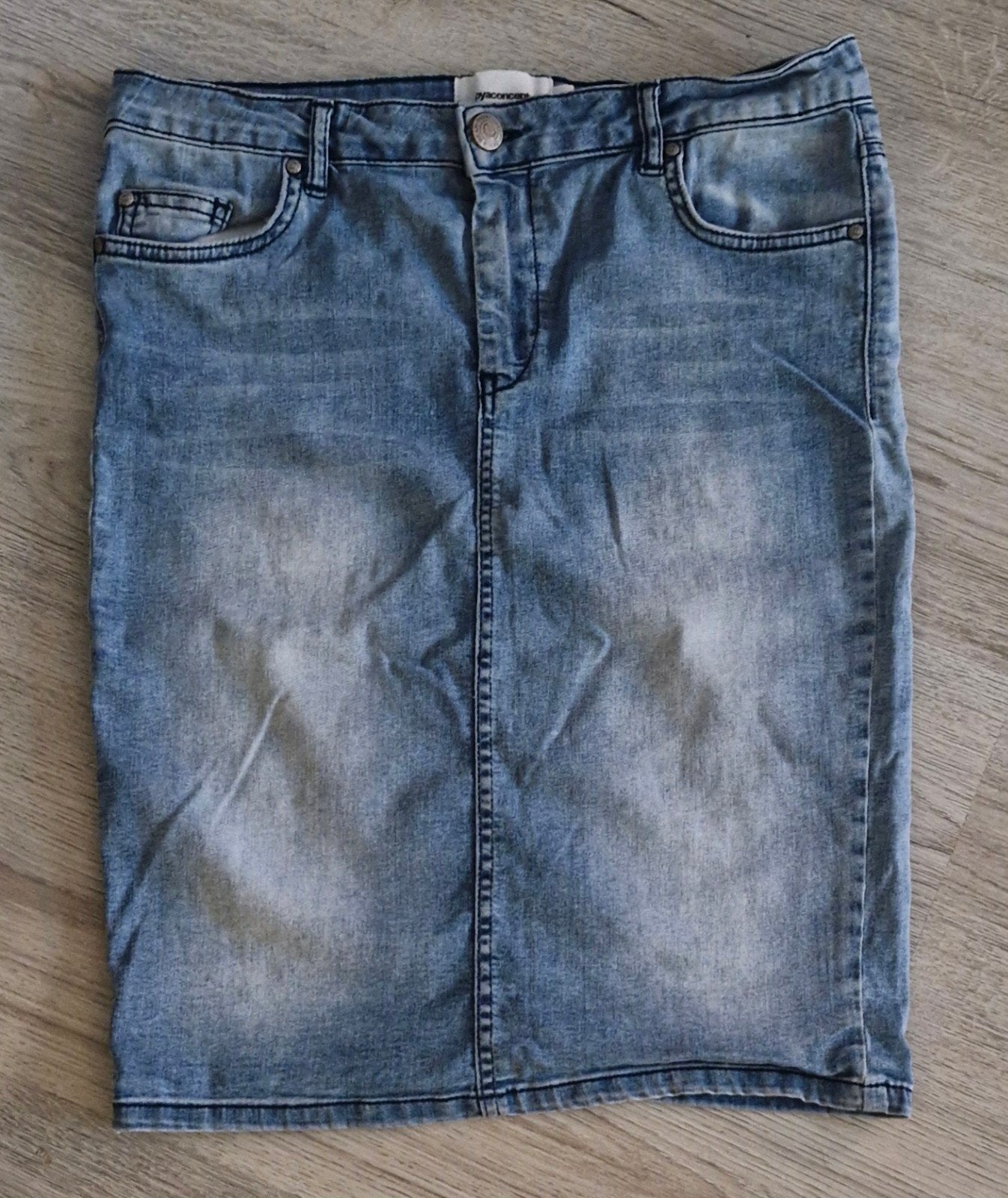 Blauwe denim rok - Zo goed als nieuw, Maat 42/44 (L), Ophalen of Verzenden, Zo goed als nieuw, Knielengte