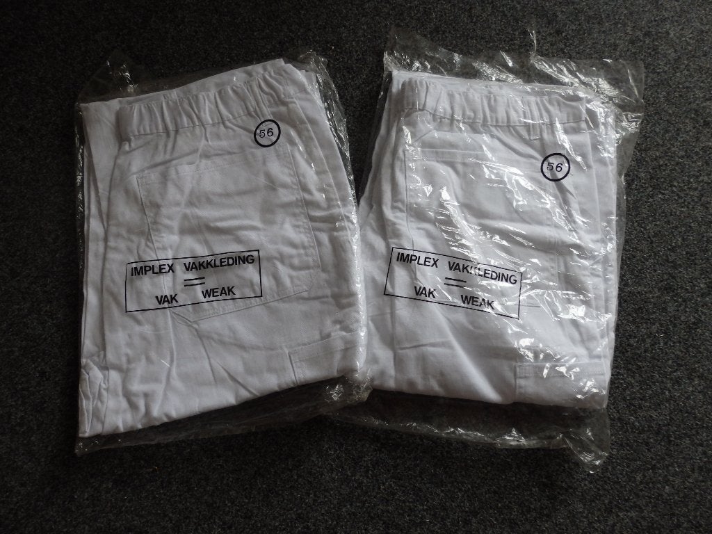 werkkleding witte Broek Implex Vakkleding maat zie foto, Maat 48/50 (M), Wit, Implex, Nieuw