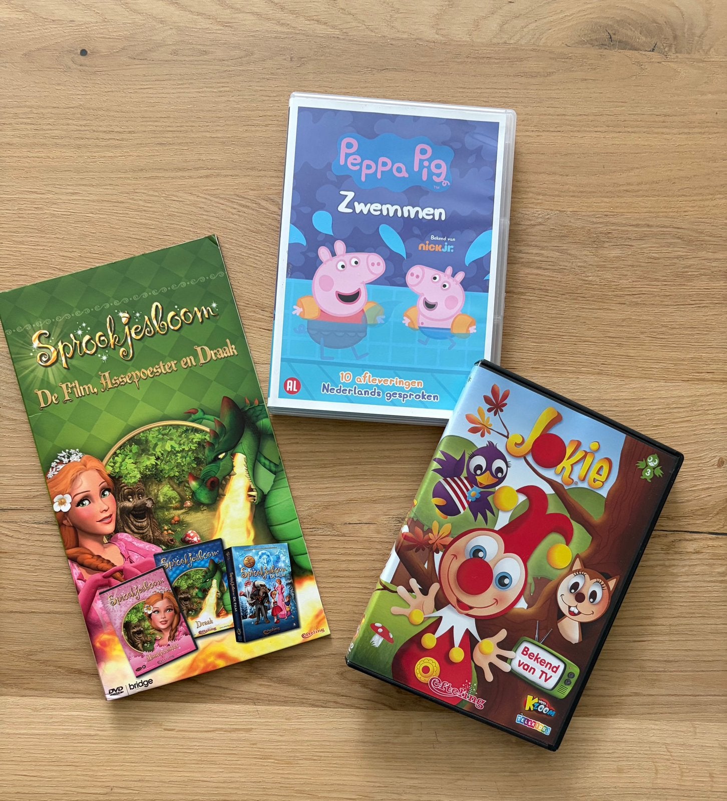 4 Kinder DVD's: Sprookjesboom Peppa Pig Jokie Efteling, Cd's en Dvd's, Dvd's | Kinderen en Jeugd, Gebruikt, Film, Avontuur, Alle leeftijden