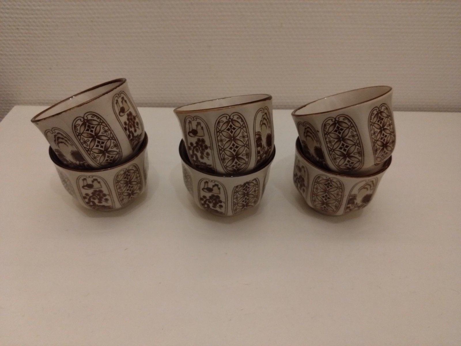 Zes unieke Japanse kopjes., Ophalen of Verzenden
