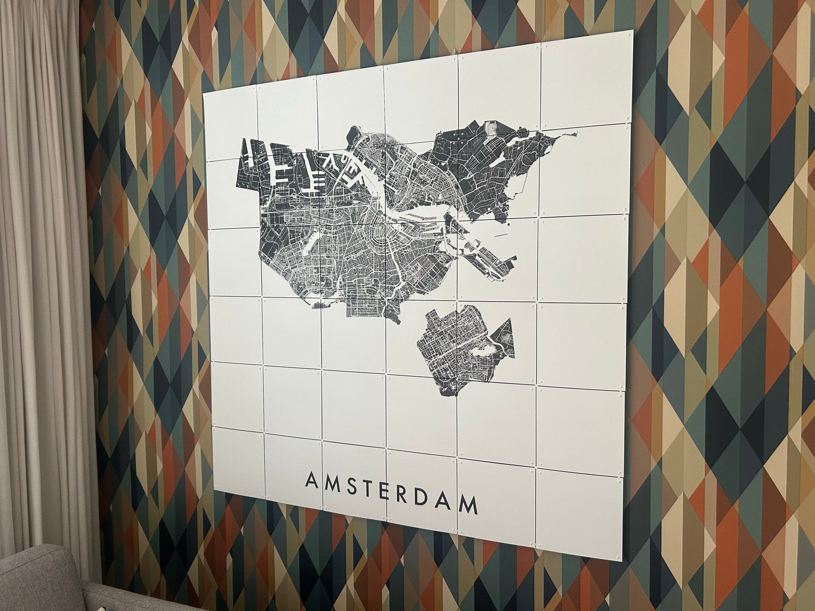 IXXI wanddecoratie Amsterdam 120x120 - Zo goed als nieuw, Zwart, Ophalen of Verzenden, Zo goed als nieuw, Wandbord of Wandpaneel