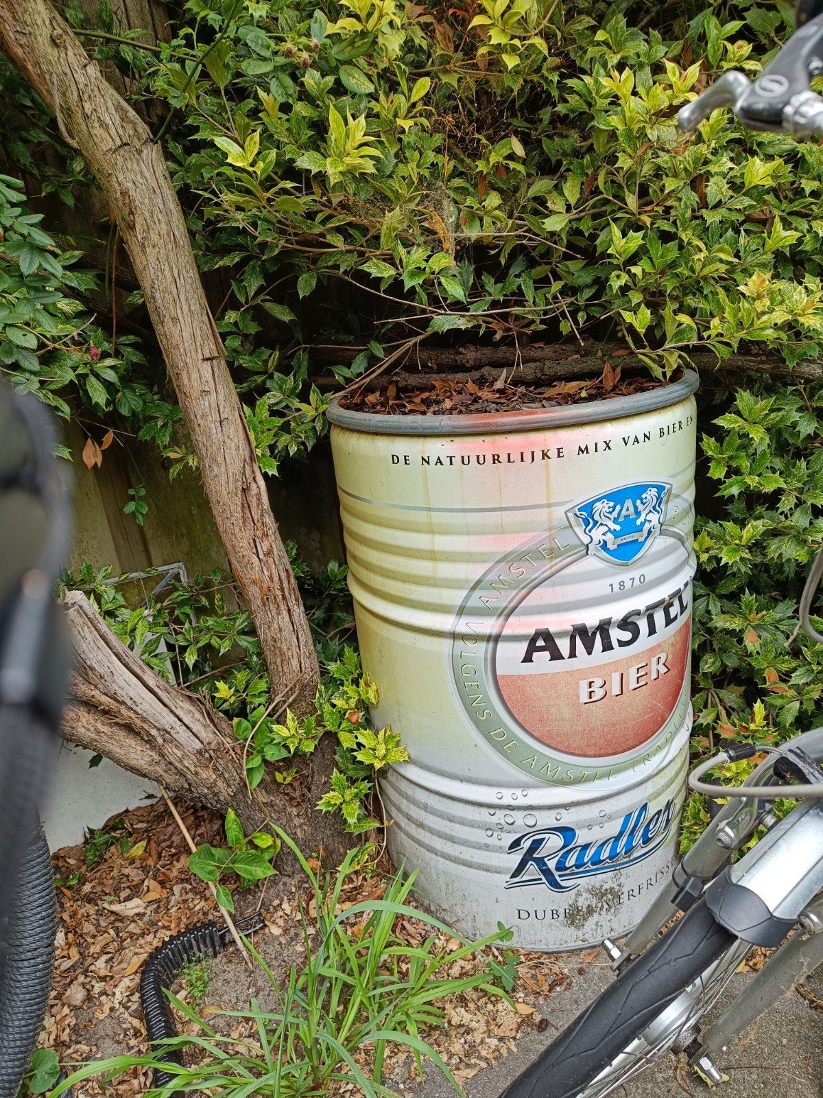 Unieke Amstel Bier Ton  1 meter- Radler Design, Tuin en Terras, Ophalen, Gebruikt, Rond, Metaal