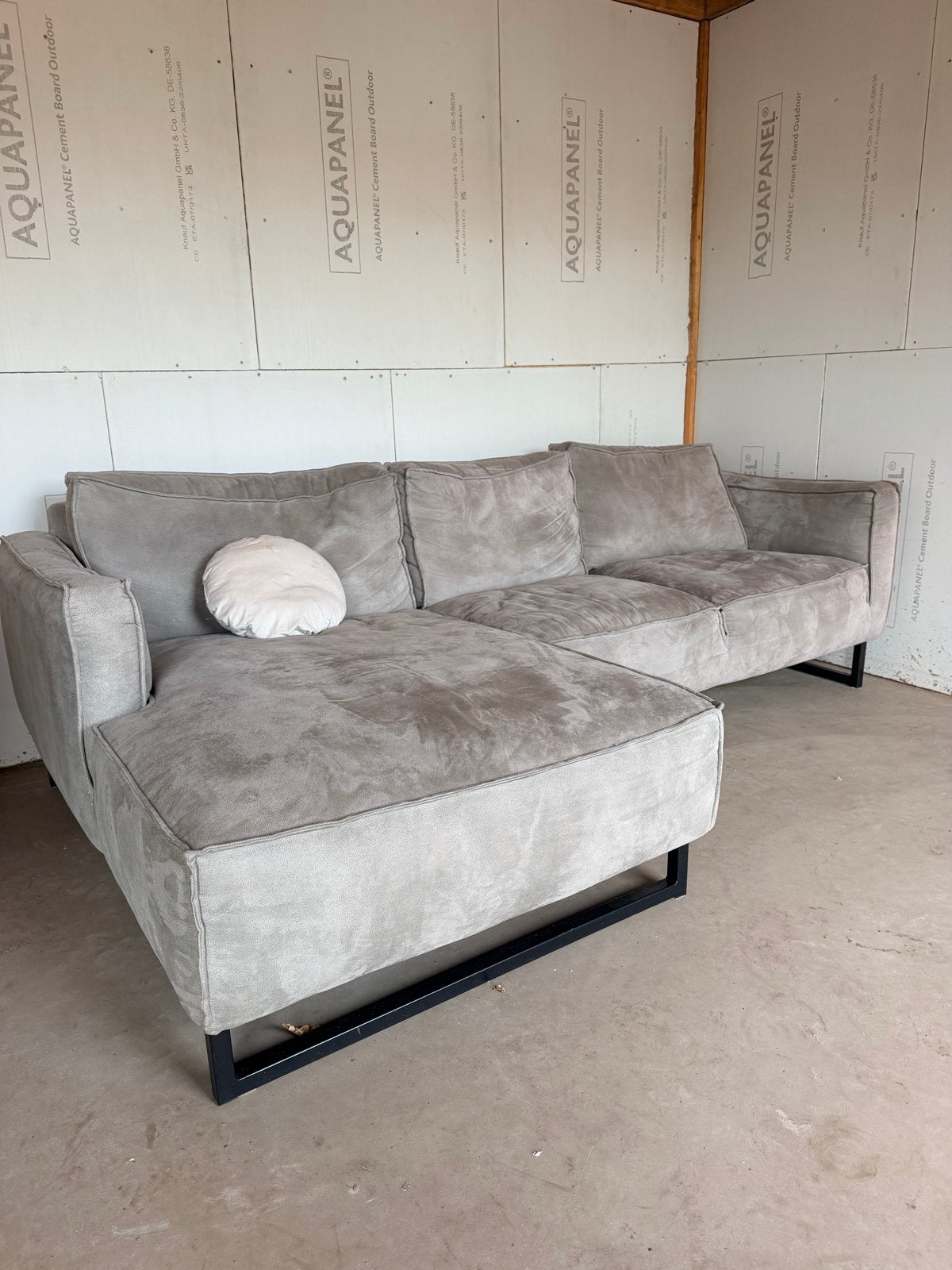Hoekbank Galant 2 zits + long chair grijs, Huis en Inrichting, 250 tot 300 cm, Gebruikt, 100 tot 125 cm, Hoekbank