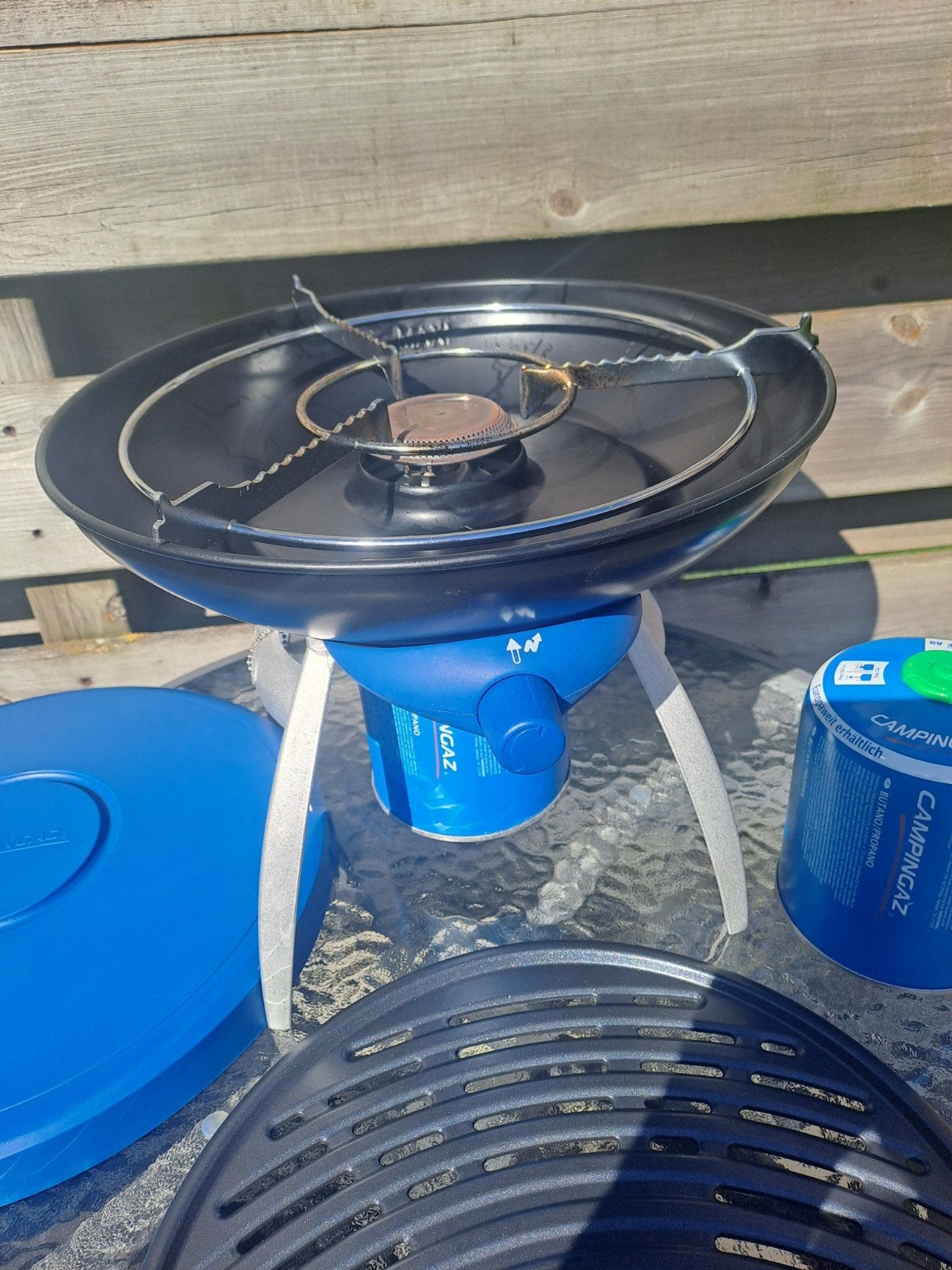 Campingaz Party Grill 200 met 4 gaspatronen, Ophalen, Zo goed als nieuw, Campingaz