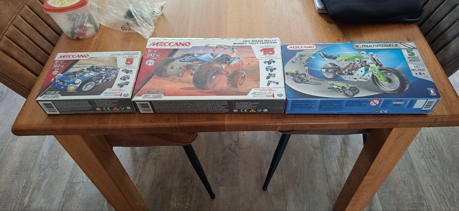 Meccano Bouwsets: 3 stuks (Auto, Buggy, Motor), Ophalen of Verzenden, Gebruikt, Overige merken