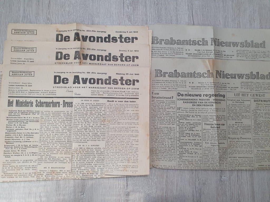 De Avondster & Brabantsch Nieuwsblad 1945, Boeken, Tijdschriften en Kranten, Ophalen of Verzenden, Gelezen, Krant