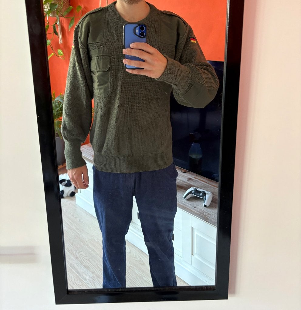 Trui Army green duits, Ophalen, Maat 52/54 (L), Spekon GMBH, Zo goed als nieuw