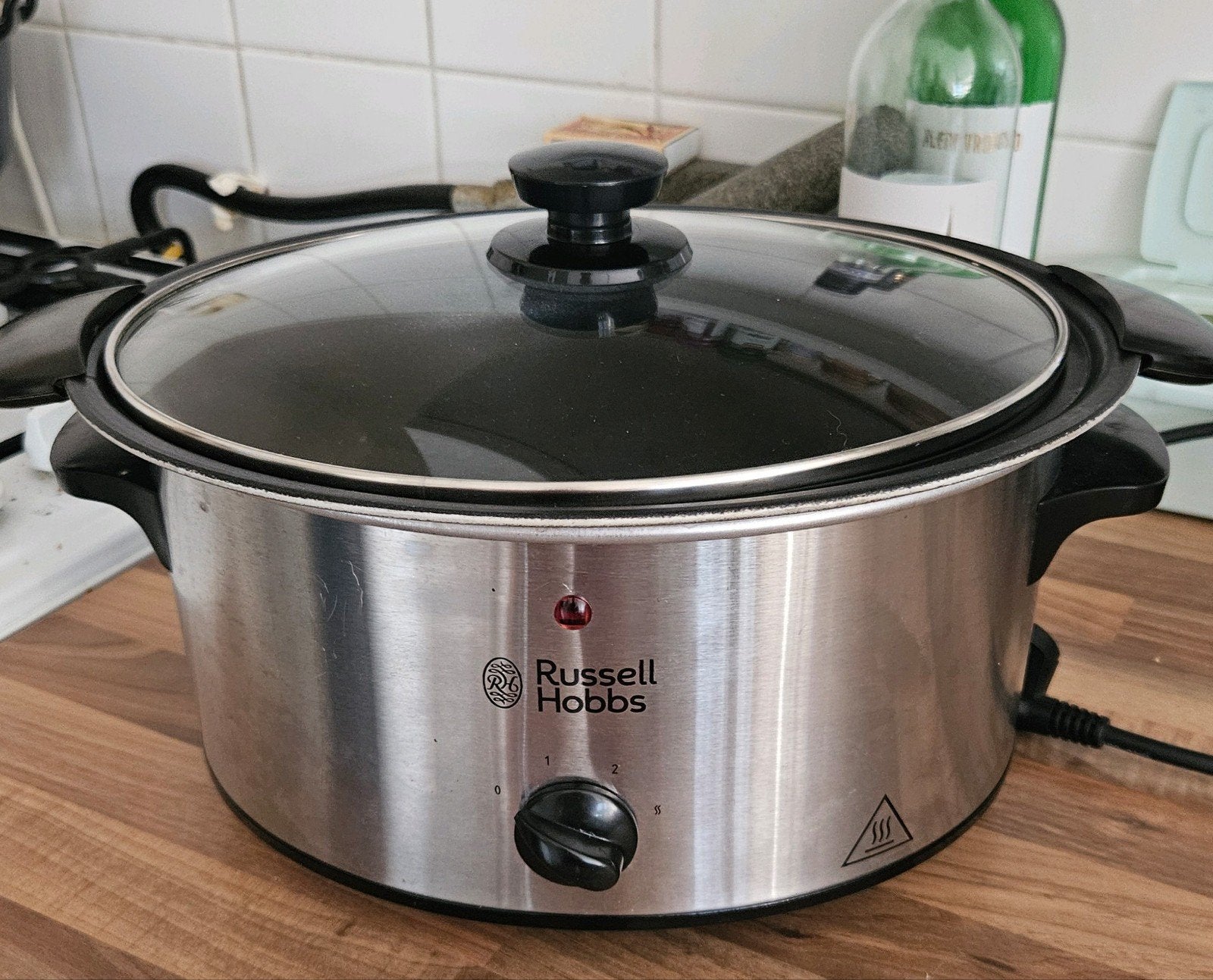 Russell Hobbs Slowcooker 22740-56 - Zilver/Zwart, Ophalen of Verzenden, Vaatwasmachinebestendig, Gebruikt
