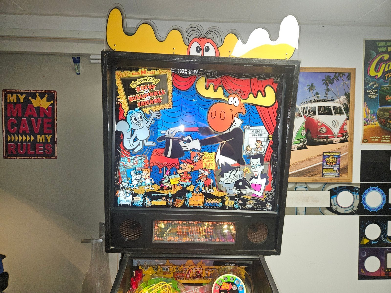 Rocky bullwinkle data east pinball flipperkast, Ophalen, Gebruikt, Data East, Dot-matrix