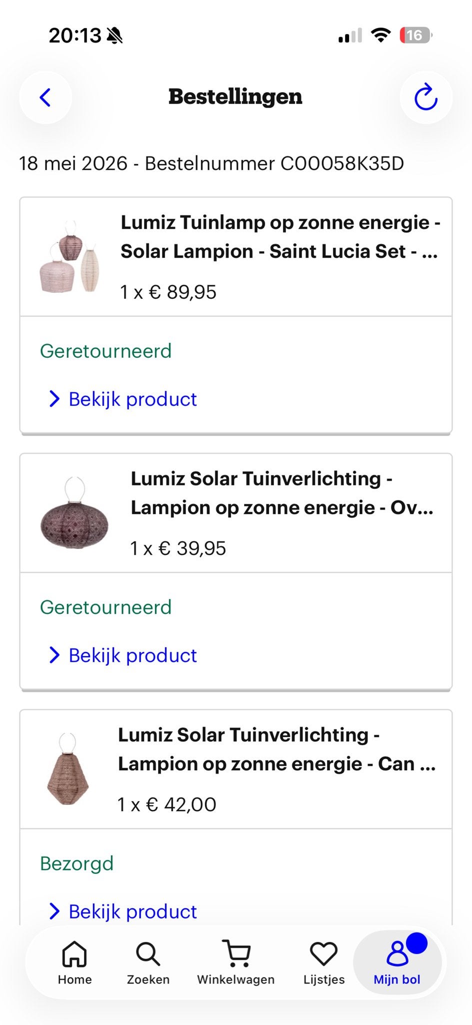 Lumiz Lampionnen Tuinverlichting - Set van 5, Tuin en Terras, Minder dan 50 watt, Overige typen, Ophalen of Verzenden, Zo goed als nieuw
