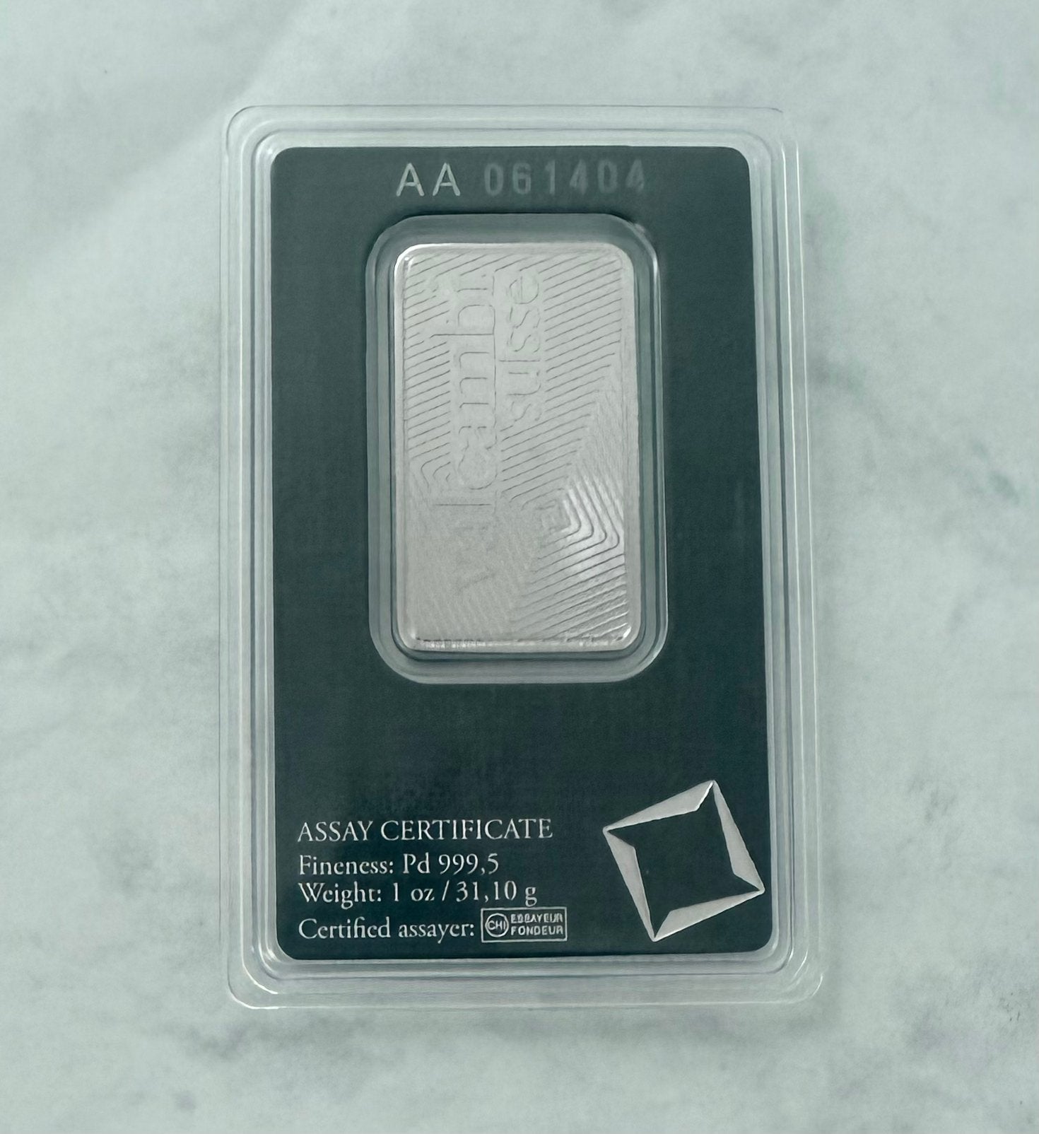 1 oz Palladium / Valcambi / Blister / Certificaat / LBMA, Ophalen of Verzenden, Zilver