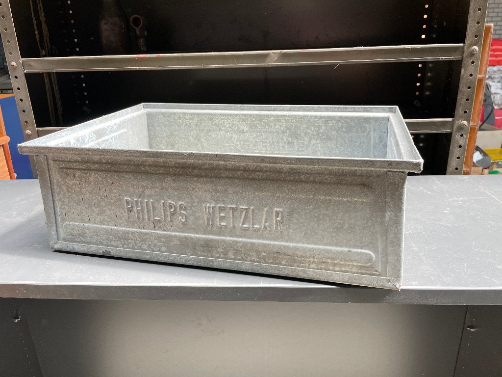 Schäfer kasten Philips Wetzlar Vintage zinken bak stapelbak, Ophalen, Gebruikt, 40 tot 60 cm, 50 tot 75 cm