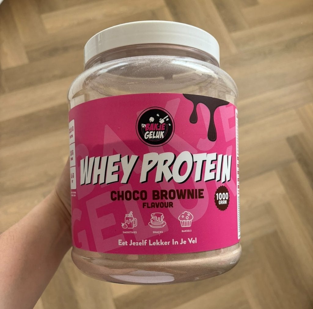 Bakje Geluk Whey Protein Choco Brownie (1 kg), Ophalen of Verzenden, Nieuw, Poeder of Drank