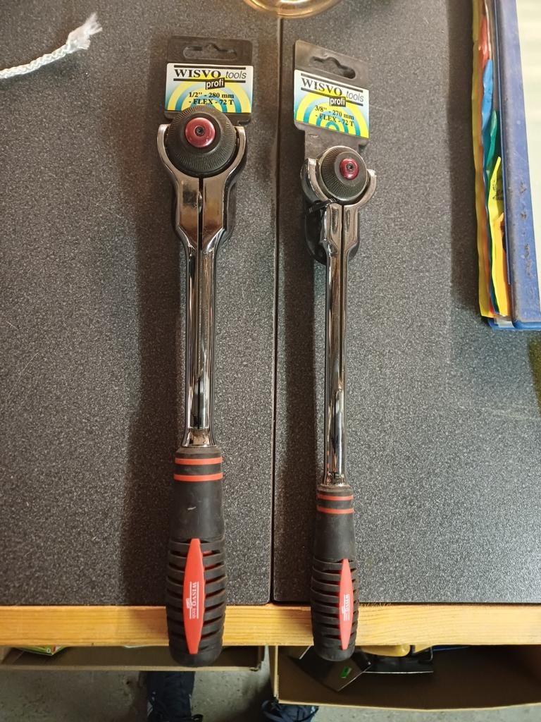 Wisvo Tools Profi Flexibele Ratelsleutels 1/2" en 3/8", Doe-het-zelf en Verbouw, Ophalen of Verzenden