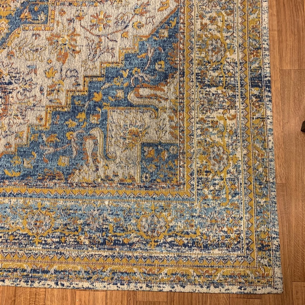 vintage vloerkleed heriz tapijt blauw / creme 230 x 160 cm, Taag 63, 2491 CS, Den Haag (Forepark), 150 tot 200 cm, Ophalen of Verzenden