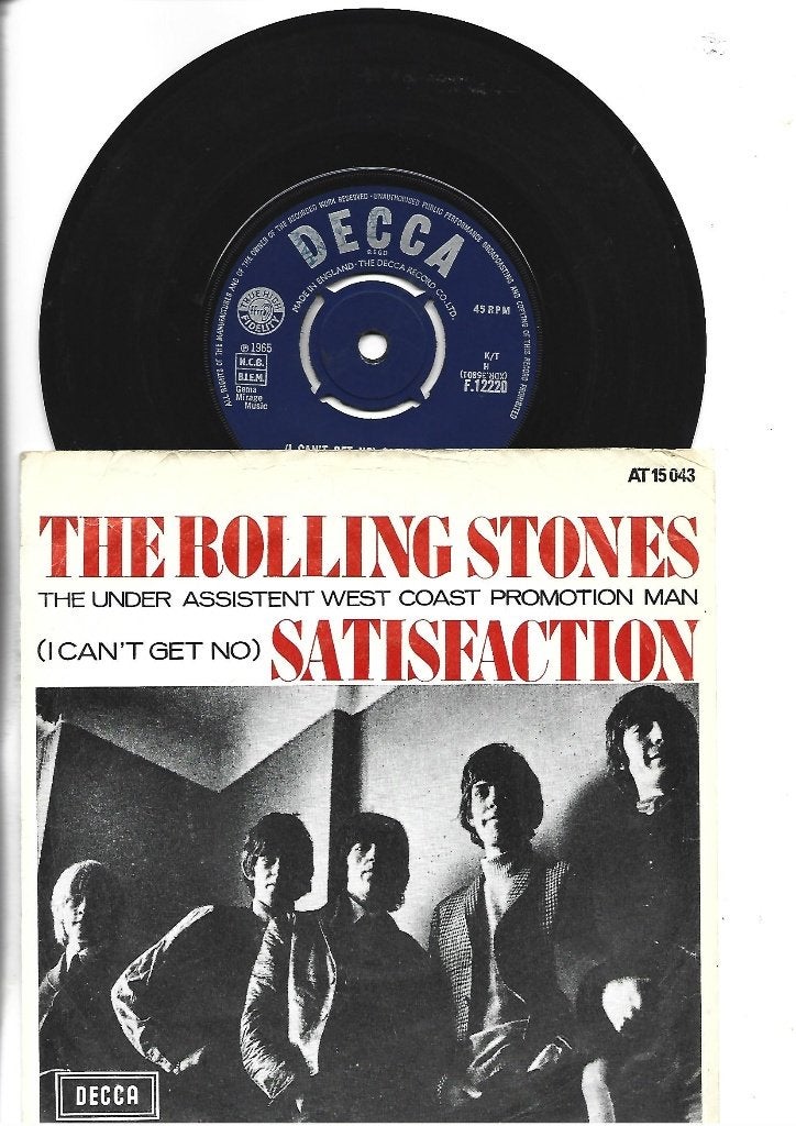 THE ROLLING STONES SINGLE 7"  SATISFACTION 1965, 7 inch, Ophalen of Verzenden, Pop, Overige typen