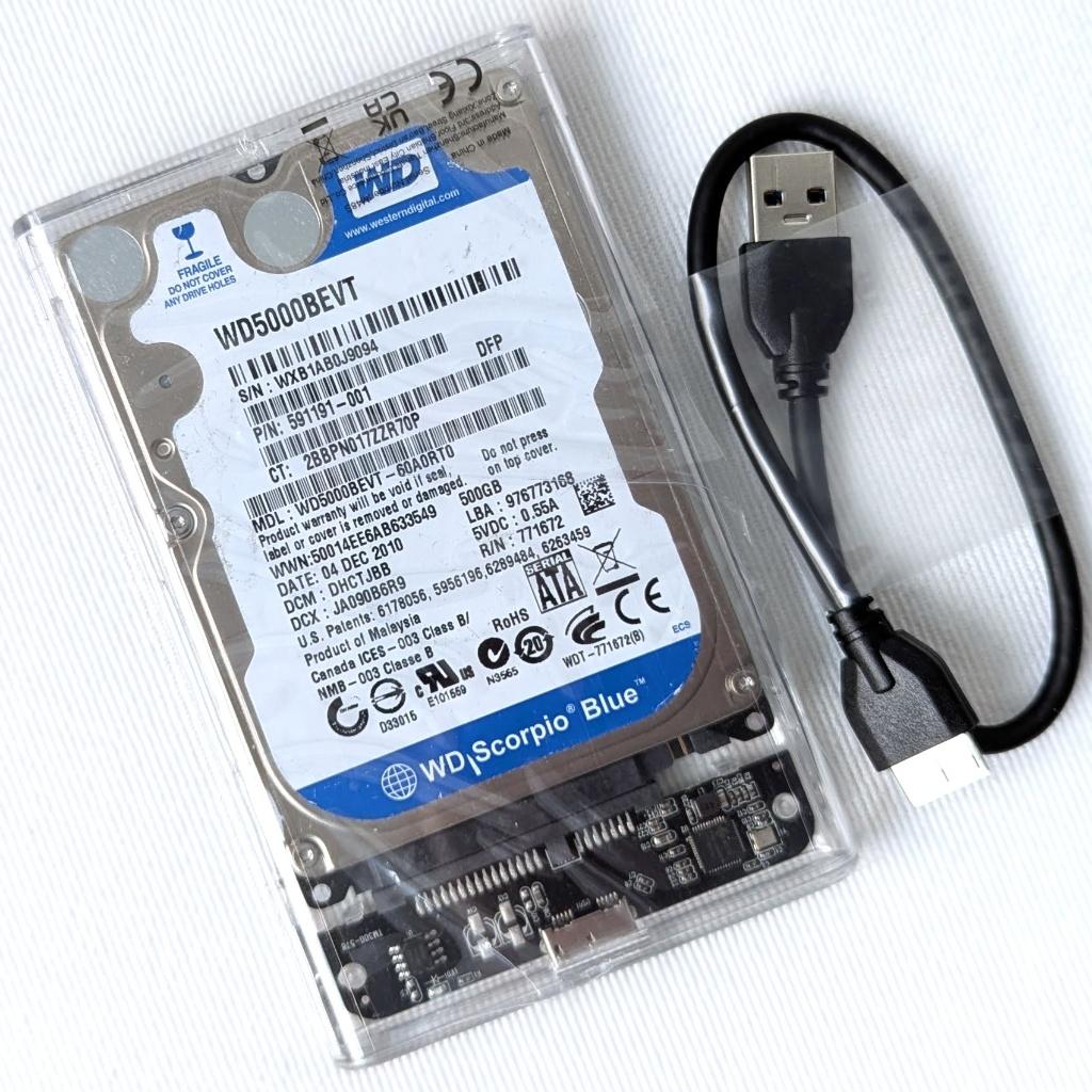 Externe 2,5 inch 500GB USB 3.0 harde schijf, Computers en Software, Harde schijven, Ophalen, Gebruikt, HDD, 500 GB