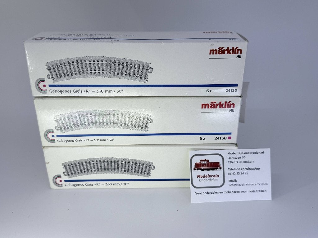 Marklin 24130 - Gebogen rails R1 (18 stuks), Hobby en Vrije tijd, Modeltreinen | H0, Wisselstroom, Gebruikt, Marklin, Rails