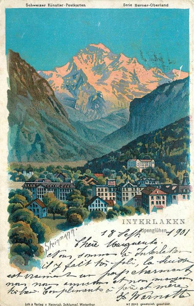 381-198-017 Interlaken Alpengluhen, Verzenden, Voor 1920, Overig Europa
