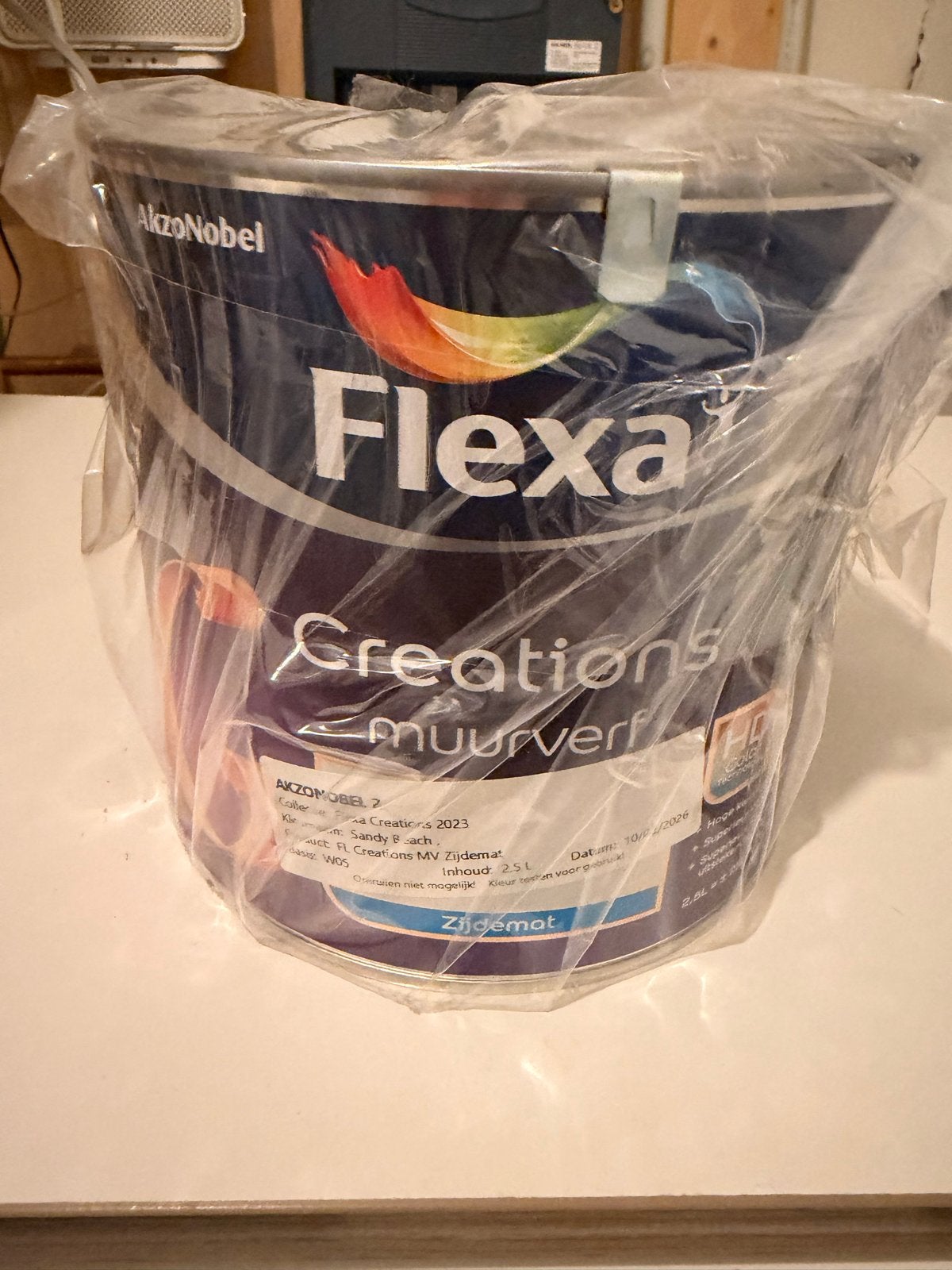 Flexa Creations Muurverf Zijdemat - Sandy Beach 2.5L, Beige, Nieuw, Ophalen of Verzenden, Verf