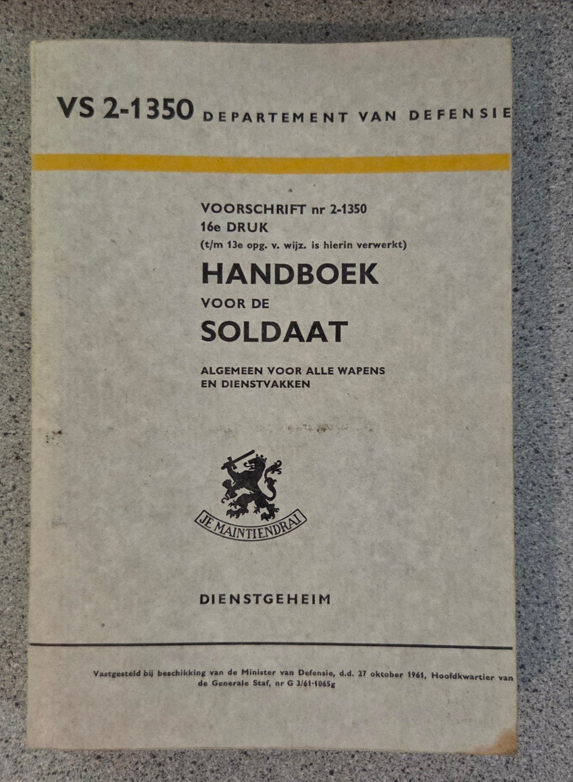 Handboek voor de Soldaat - VS 2-1350 (1961), Boeken, Oorlog en Militair, Ophalen of Verzenden