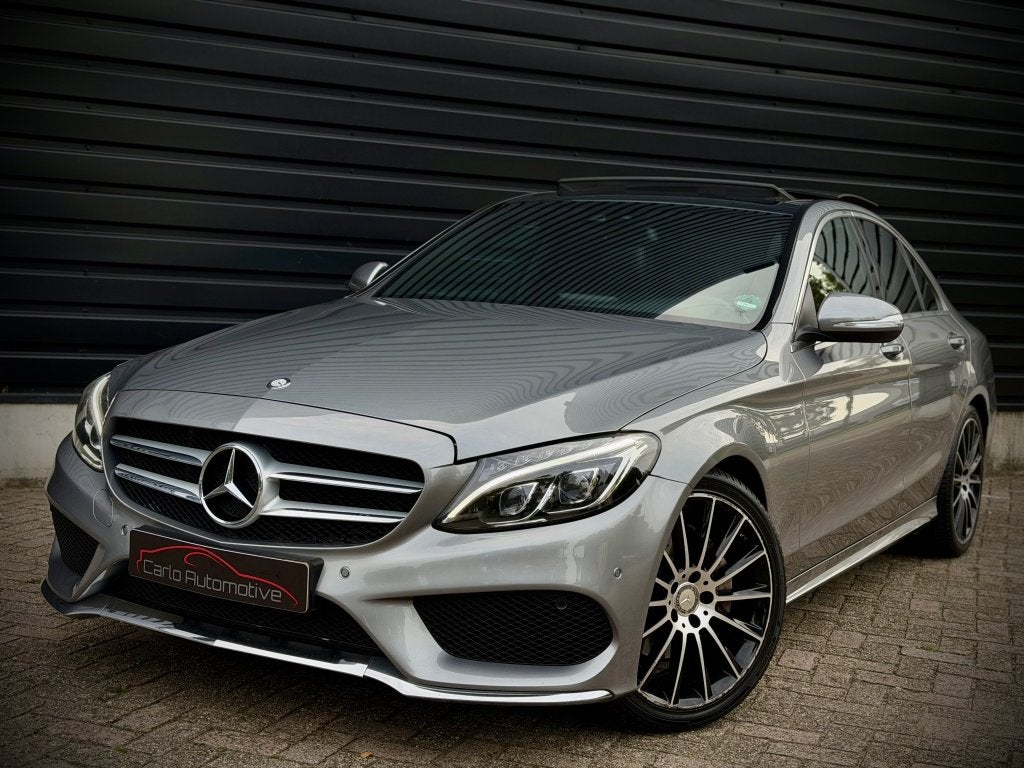 Mercedes-benz C-klasse 200 AMG PANO|BURMES|LUCHTVERING|LEER, Auto's, 730 kg, 4 cilinders, Parkeerassistent, 184 pk