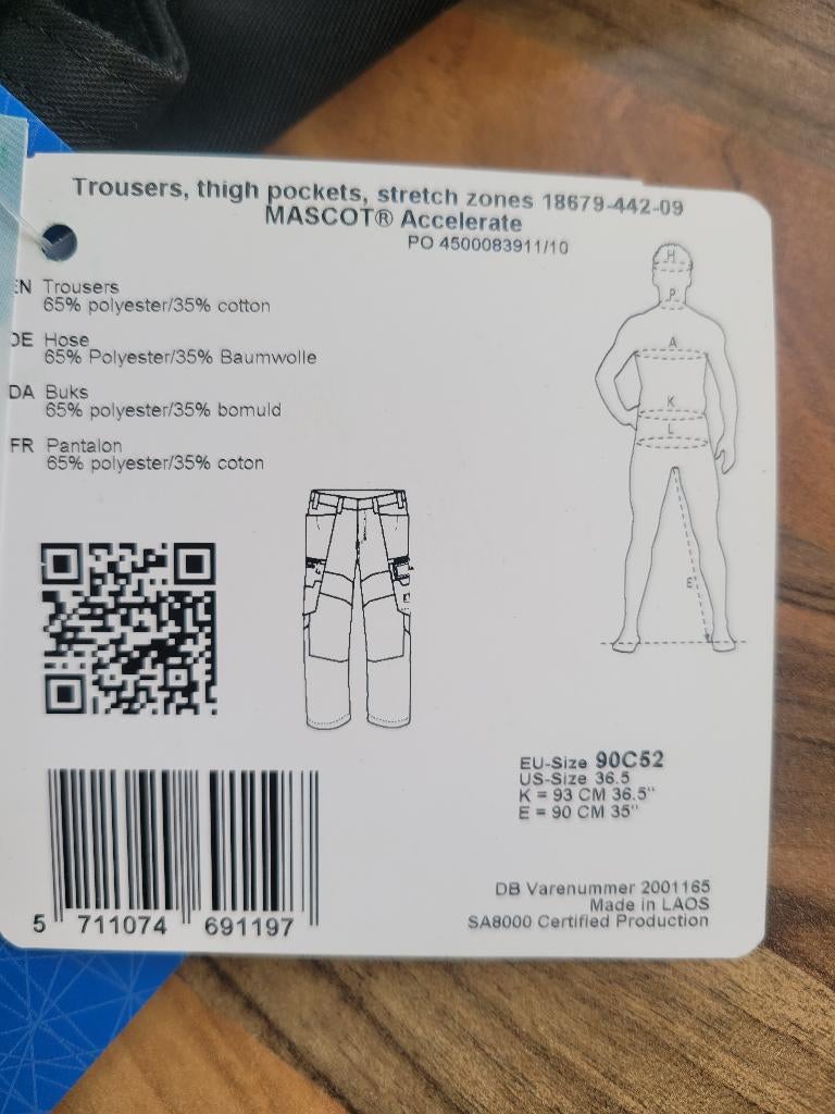 MASCOT WERKBROEK, MAAT 52, Ophalen, Nieuw, Heren, Broek