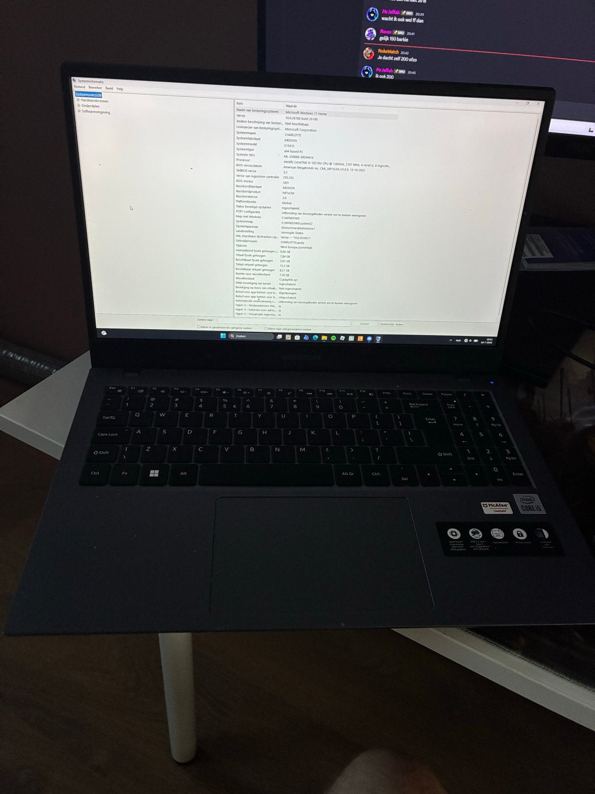 Medion Laptop Intel Core i5-10210U 10e Gen, Computers en Software, Windows Laptops, Ophalen, Gebruikt, 2 tot 3 Ghz, 8 GB