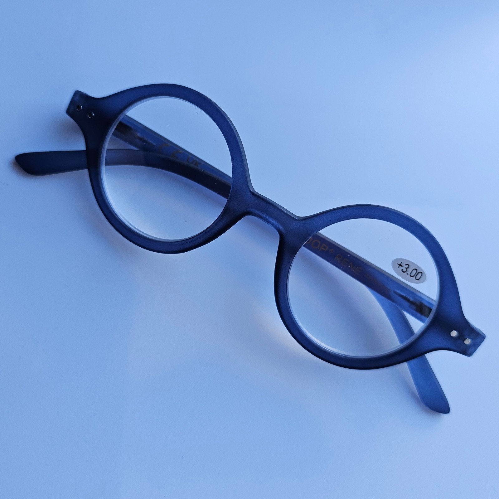 Nieuwe blauwe ronde leesbril +1 t/m +3.5, Overige merken, Blauw, Nieuw, Ophalen of Verzenden