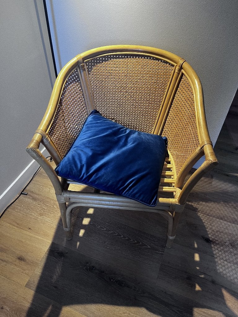 Rieten stoel, Huis en Inrichting, Stoelen, Ophalen, Gebruikt, Bruin, Riet of Rotan