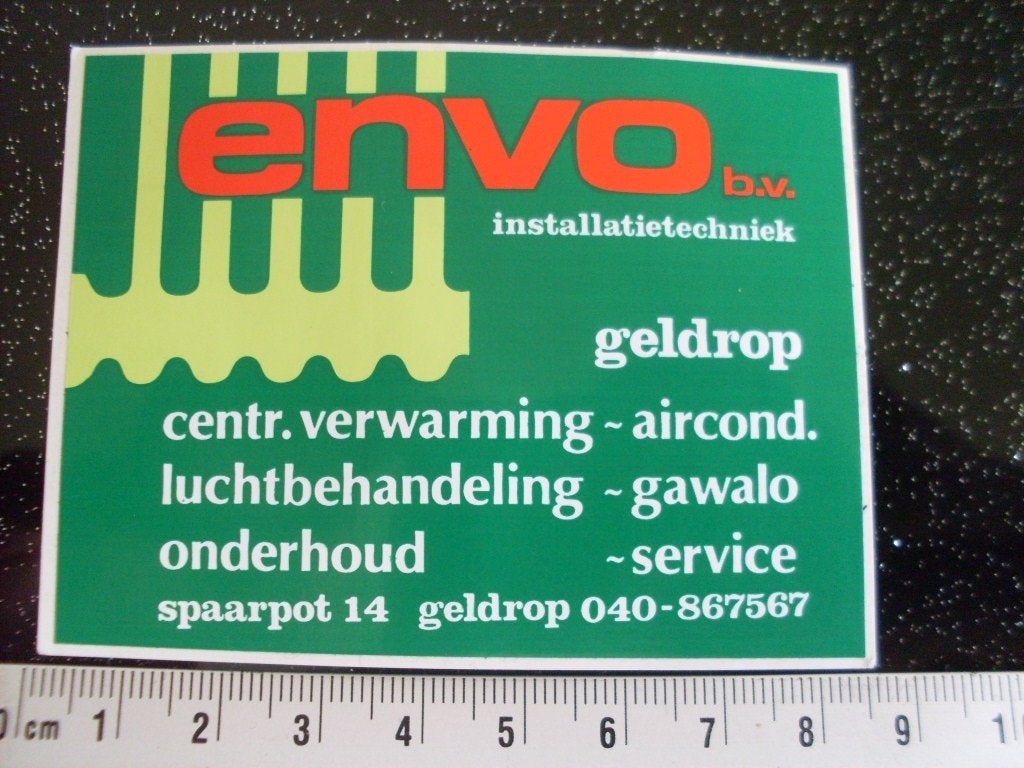 sticker envo intsallatietechniek geldrop logo cv airco, Verzenden, Zo goed als nieuw, Bedrijf of Vereniging