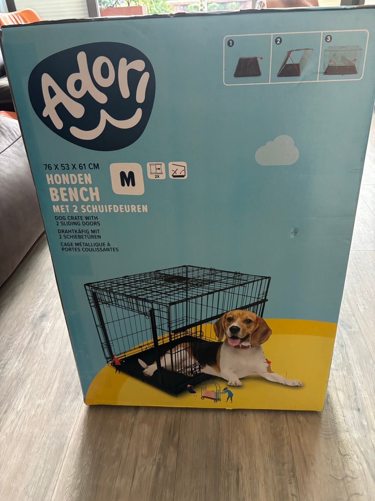 Adori Bench zwart met 2 schuifdeuren 76x53x61 cm, Dieren en Toebehoren, Ophalen, Zo goed als nieuw