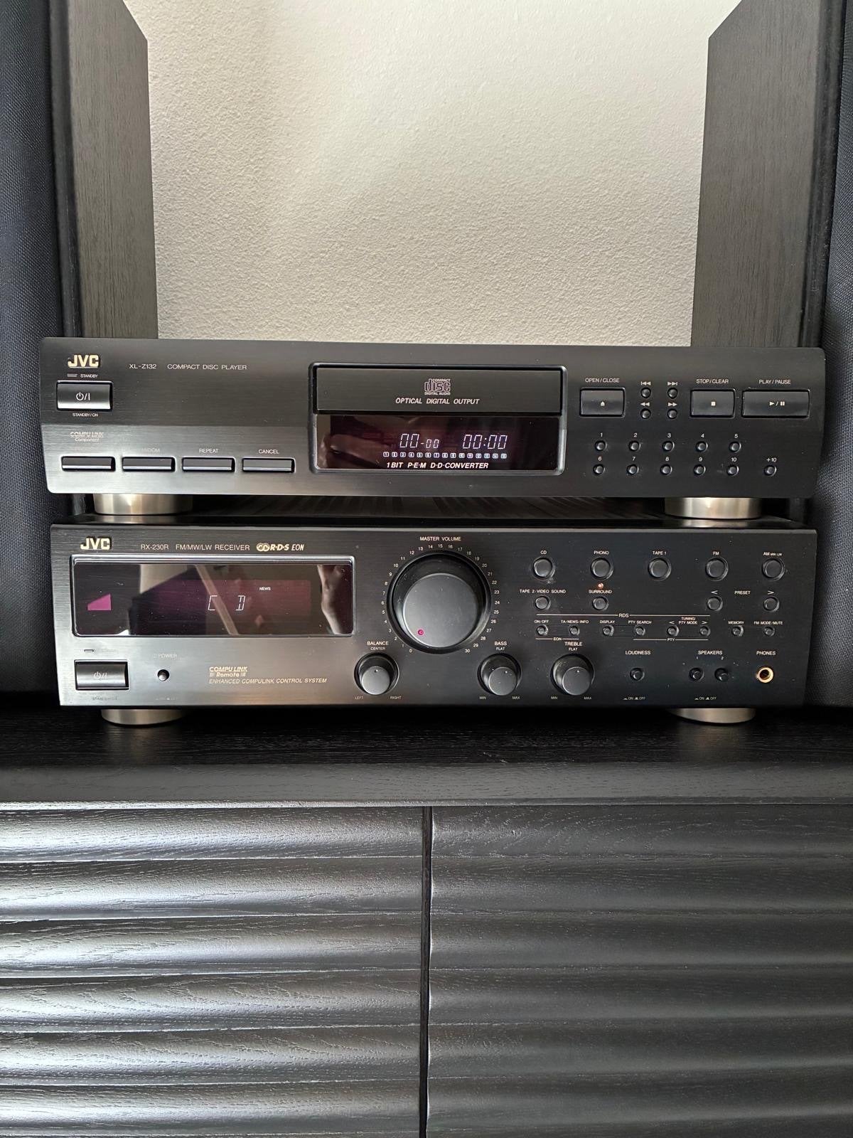 JVC Receiver, CD-speler en 2 speakers - Compleet werkend, Ophalen, Gebruikt, JVC, Losse componenten