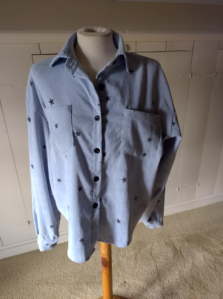 Ambika babycord ribcord lichtblauw blouse nieuw s, Blauw, Nieuw, Ophalen of Verzenden, Maat 36 (S)