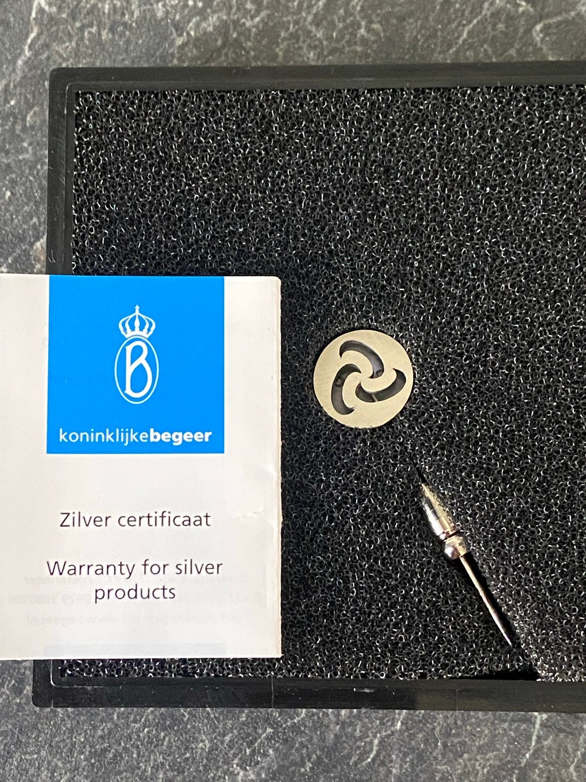 Zilveren reversspeld Koninklijke Begeer met certificaat, Ophalen of Verzenden, Nieuw