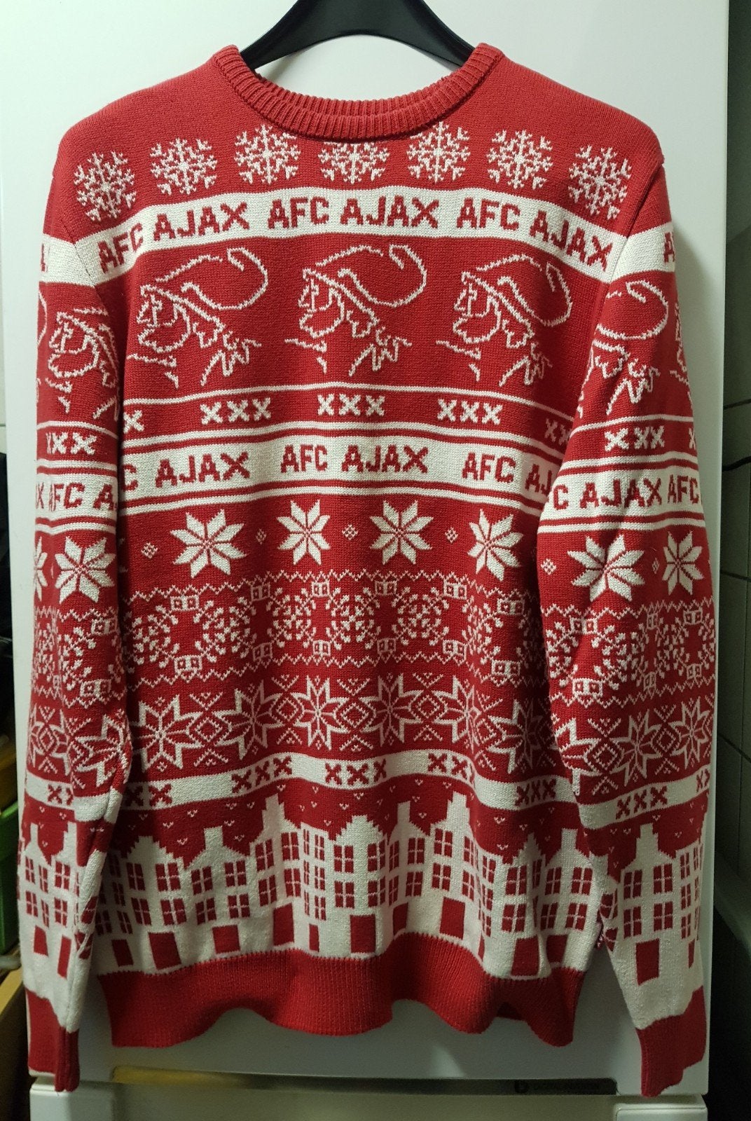 Mooie AJAX kersttrui., Ophalen of Verzenden, Zo goed als nieuw, Overige maten, Rood