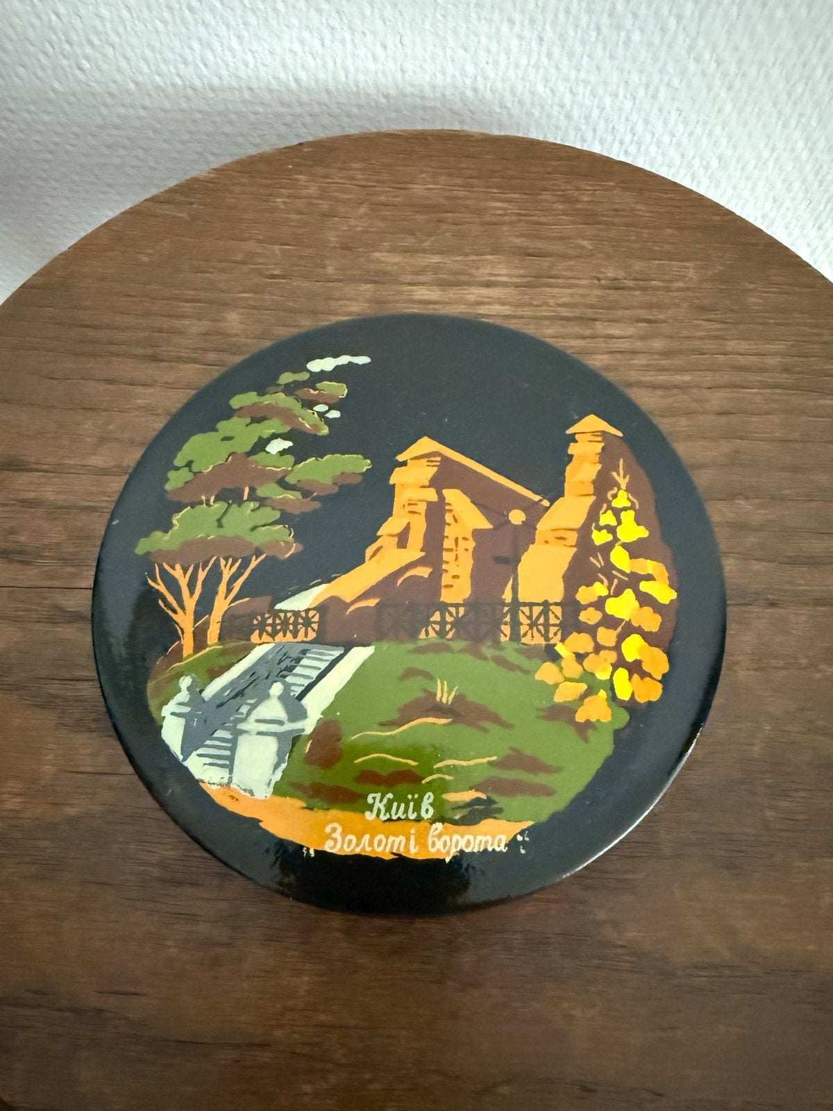 Vintage Oekraïense Lakdoos - Gouden Poort Kiev, Antiek en Kunst, Ophalen