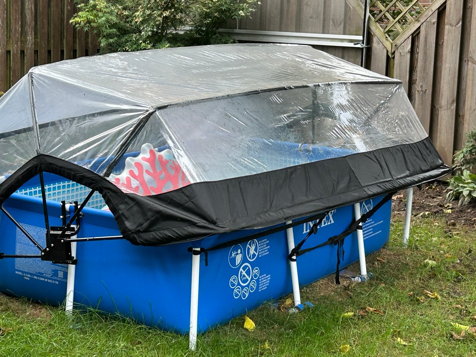 Intex zwembad met overkapping en zandfilterpomp, Tuin en Terras, Zwembad-toebehoren, Gebruikt, Afdekzeil, Ophalen