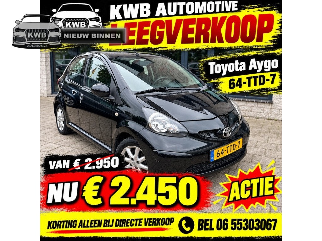 Toyota Aygo 1.0-12V Sport 5Drs airco sportwielen (bj 2007), Auto's, Gebruikt, 4 stoelen, Bedrijf, Handgeschakeld