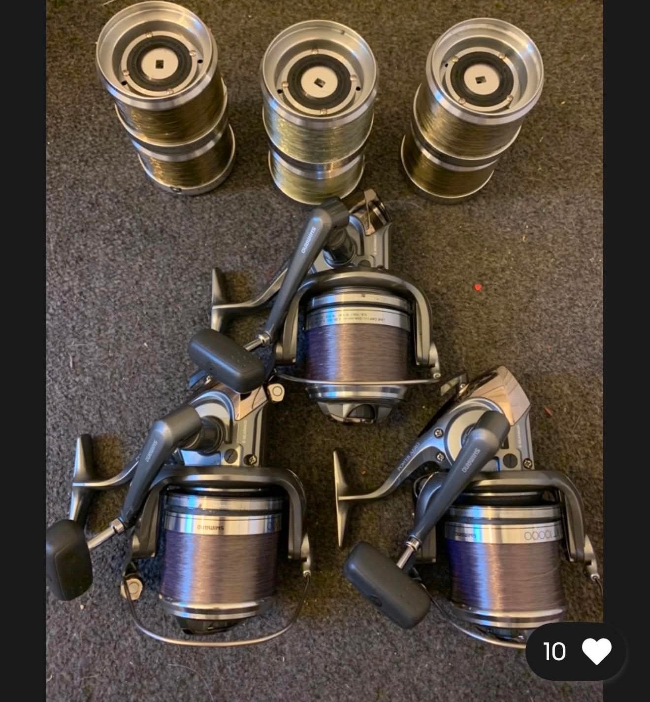 Shimano Power Aero 10000 Big Pit Molens (3 stuks), Ophalen of Verzenden, Gebruikt, Molen