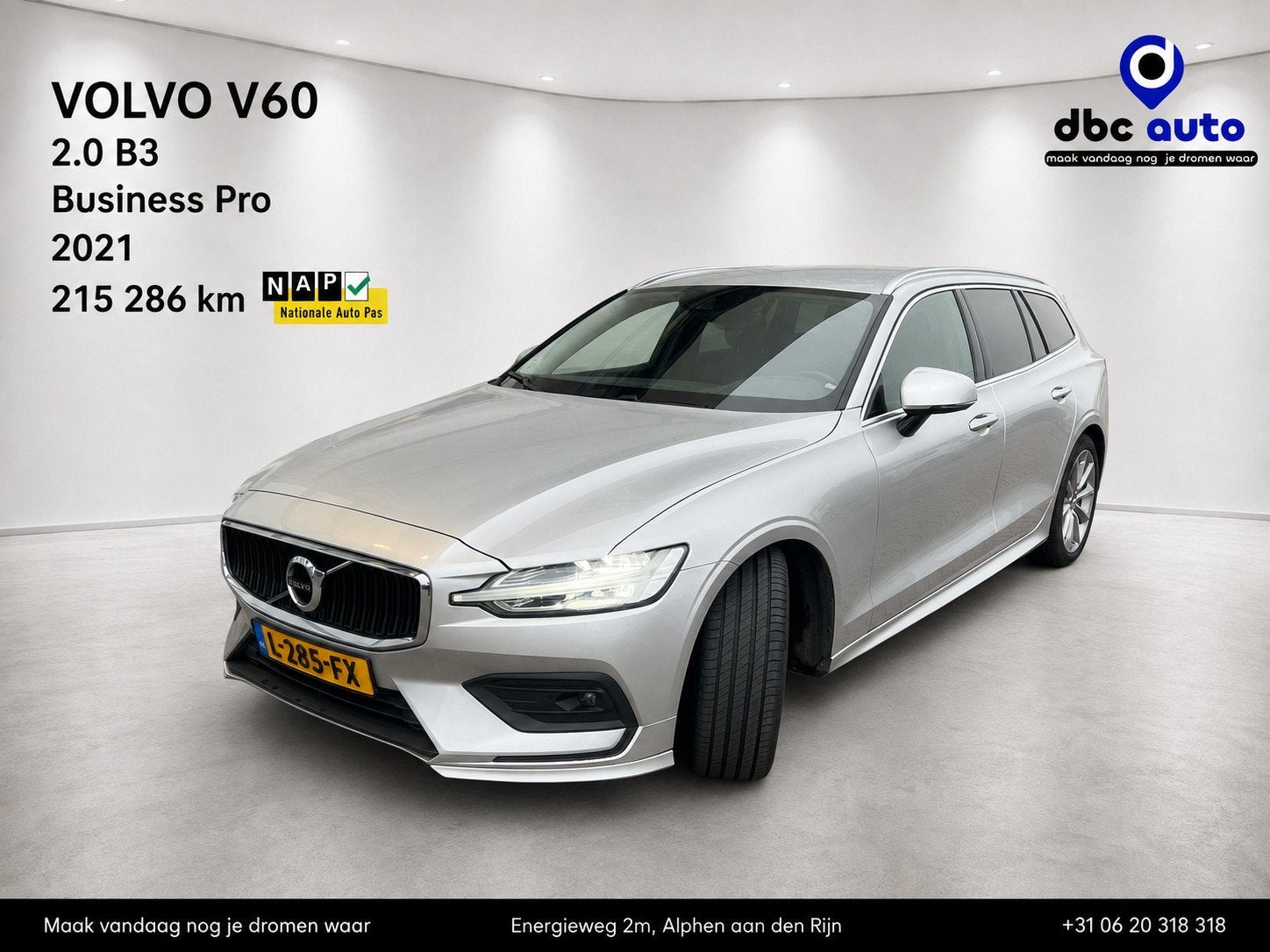 Volvo V60 2.0 B3 Business Pro automaat, pilot assist, NAP, N, 4 cilinders, 1969 cc, Leder en Stof, 163 pk