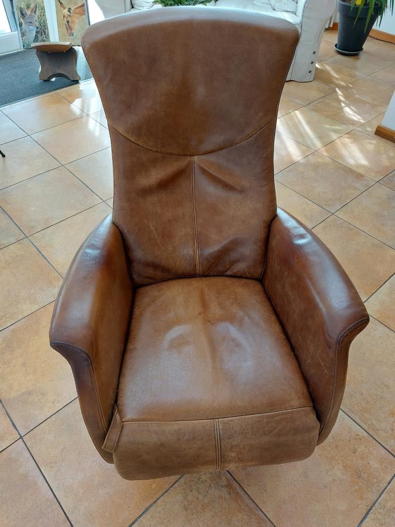 Relaxfauteuil, Huis en Inrichting, Ophalen, Gebruikt, 50 tot 75 cm, Leer