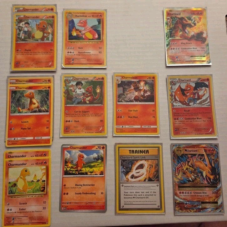 Charizard Collectie - EX, Mega EX, Spirit Lin, Ophalen of Verzenden, Zo goed als nieuw, Meerdere kaarten, Foil
