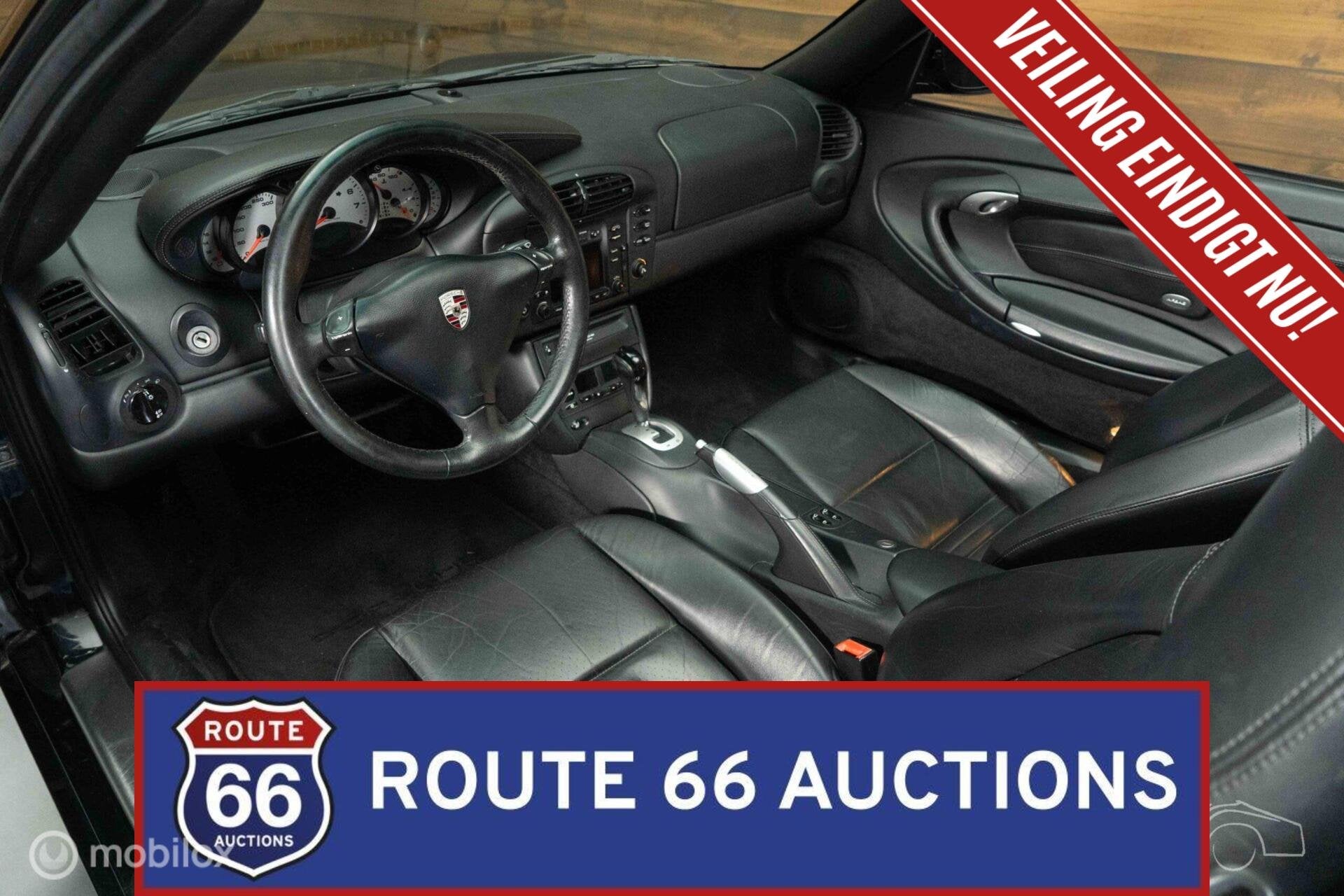 Porsche 911 Carrera Cabriolet | 2001 | Route 66 Auctions, Auto's, Overige carrosserieën, Zwart, Bedrijf, Porsche