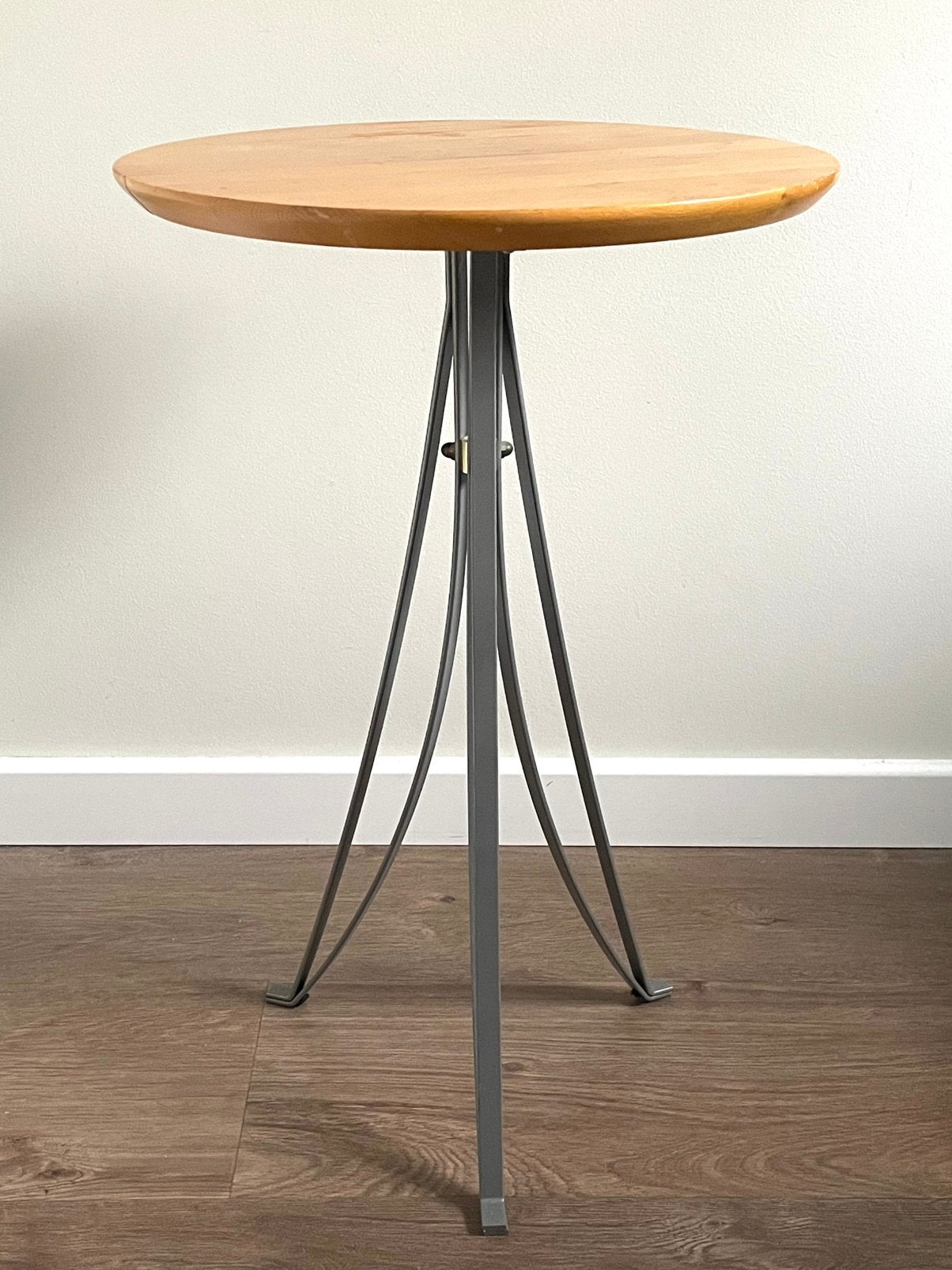Vintage IKEA Design Lillehem Bijzet-Tafel (1997) Metaal Hout, Ophalen, Rond, Metaal, 25 tot 50 cm