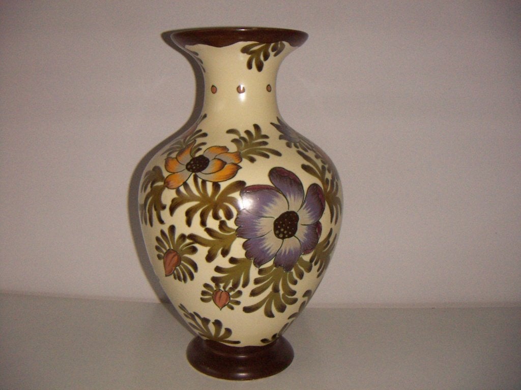 Zuid Holland Gouda plateel keramiek vaas jr.ca.1935. Amoon., Antiek en Kunst, Antiek | Vazen, Ophalen of Verzenden