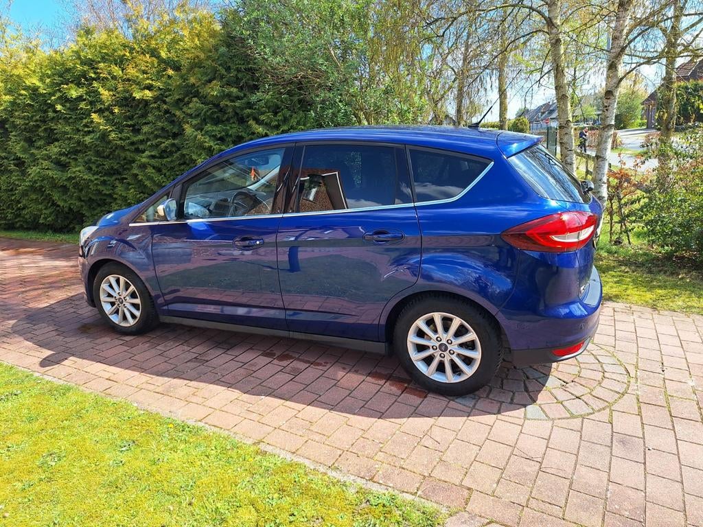 Ford C-Max 1.0 Ecoboost 125pk 2015 Blauw, Auto's, Voorwielaandrijving, Stof, Zwart, Blauw